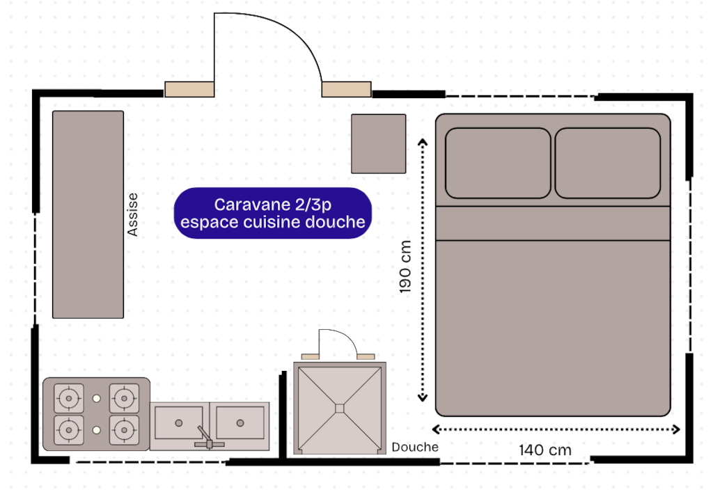 CARAVAN KITCHEN/SHOWER AREA