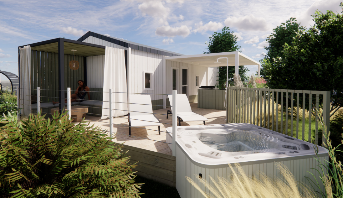Stacaravan Premium 2 slaapkamers Spa
