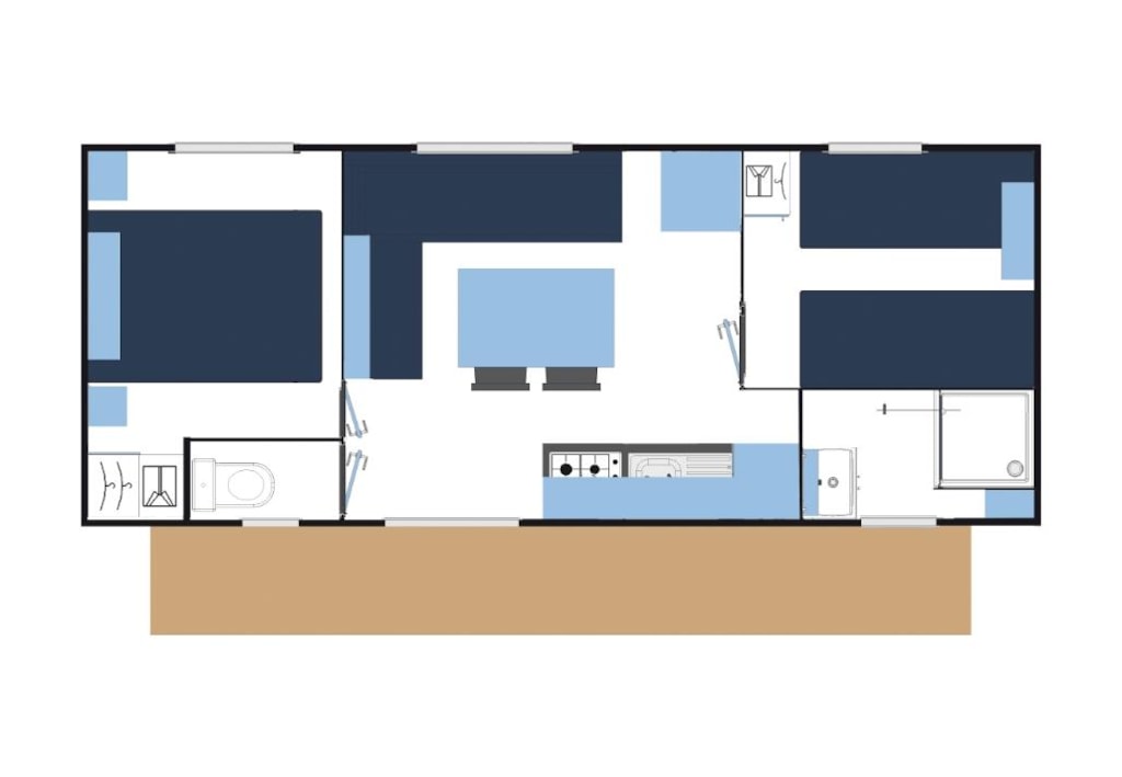 Stacaravan Confort 2 bedrooms 4/5 Ppl.